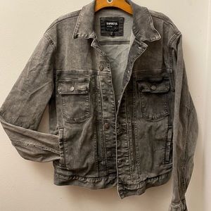 Mens Gray Express Denim Jacket Size Medium